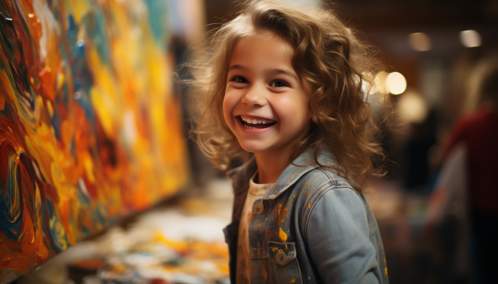 What are the different steps to make your children aware of emotions through art?